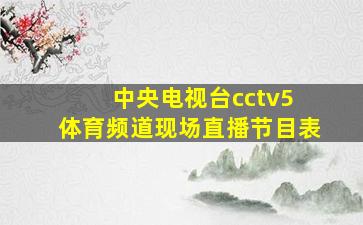 中央电视台cctv5 体育频道现场直播节目表